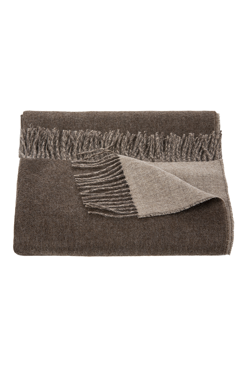 tuwi Double sided Quilla throw in brown and beige
