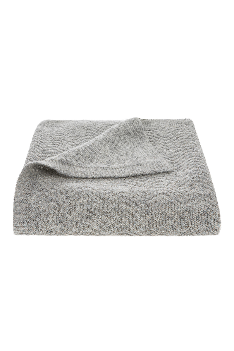 Tuwi knitted light weight baby blanket in grey