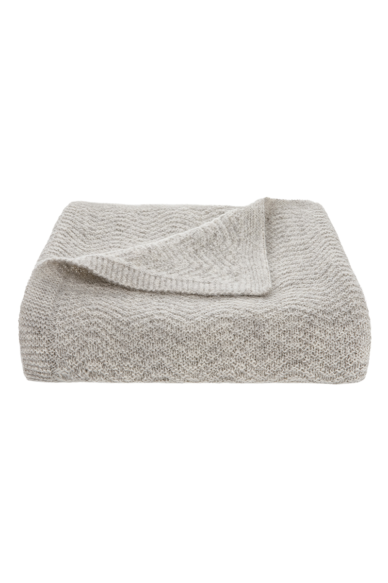 Tuwi wave Knitted baby blanket in oatmeal