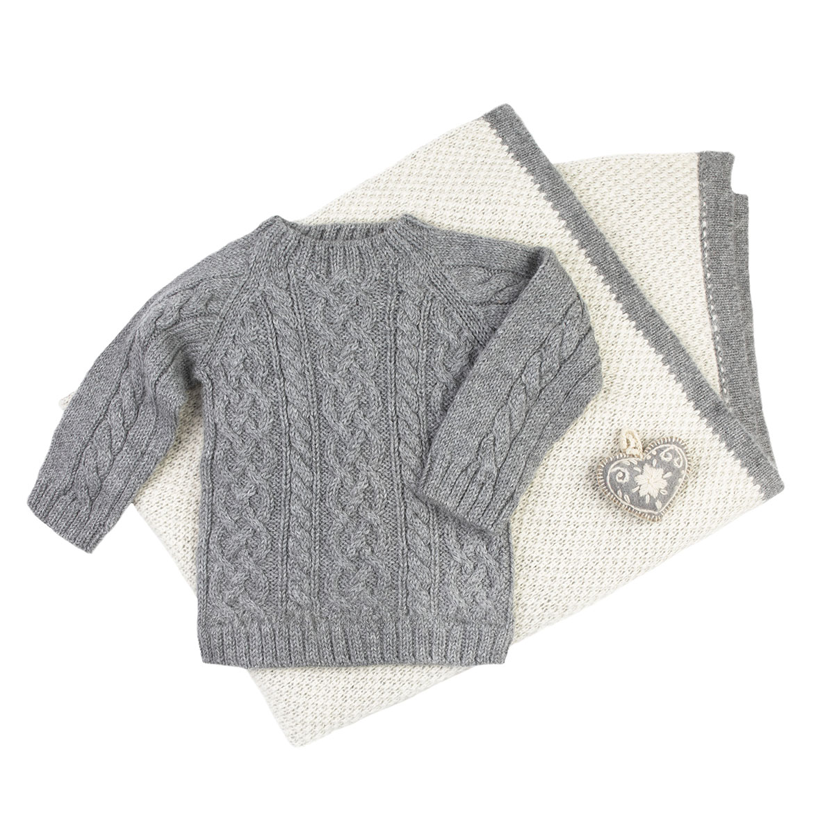 Hand knitted Grey Jumper in intricate Cable knit Clothing Unisex Kids Clothing Unisex Baby Clothing Jumpers 