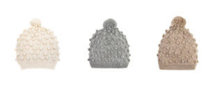 Popcorn Alpaca Wool Hand-Knitted Baby Hats